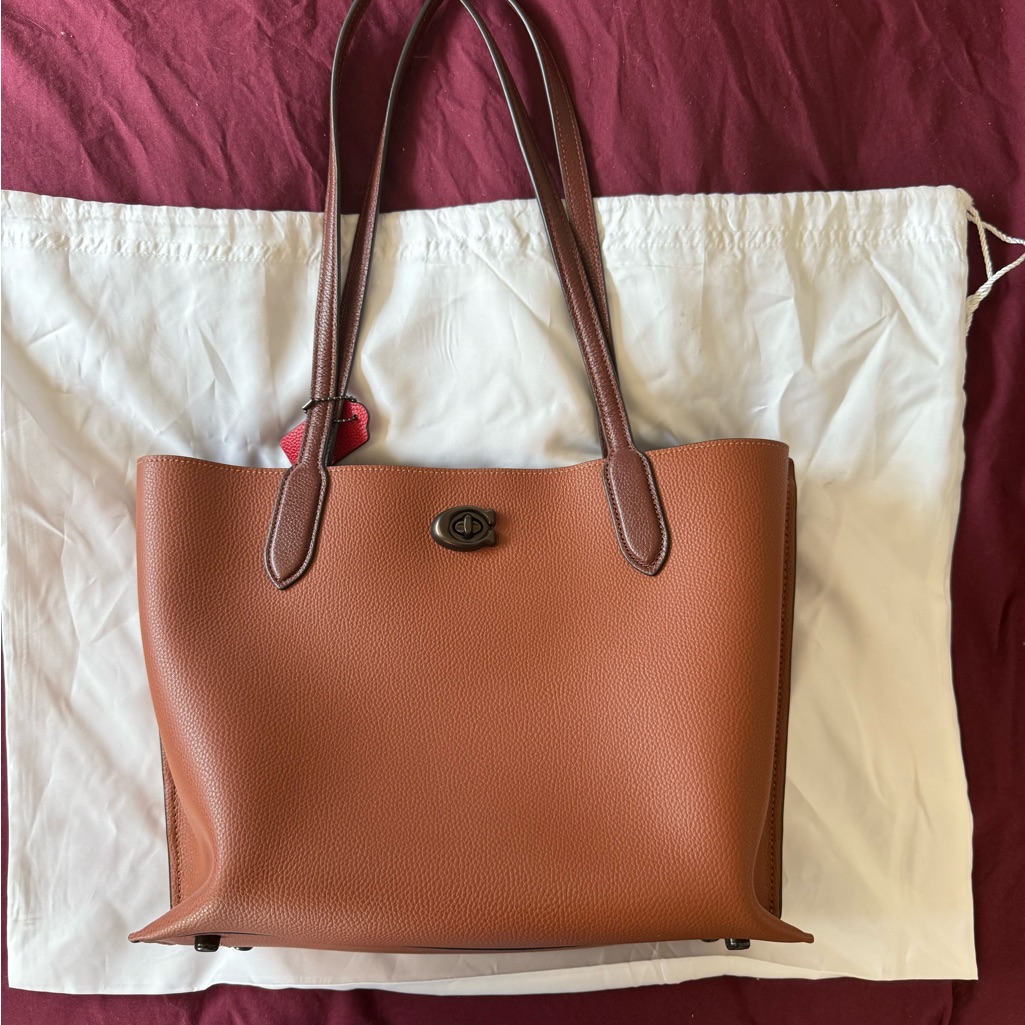 Coach Willow Tote Bag- Brown Leather